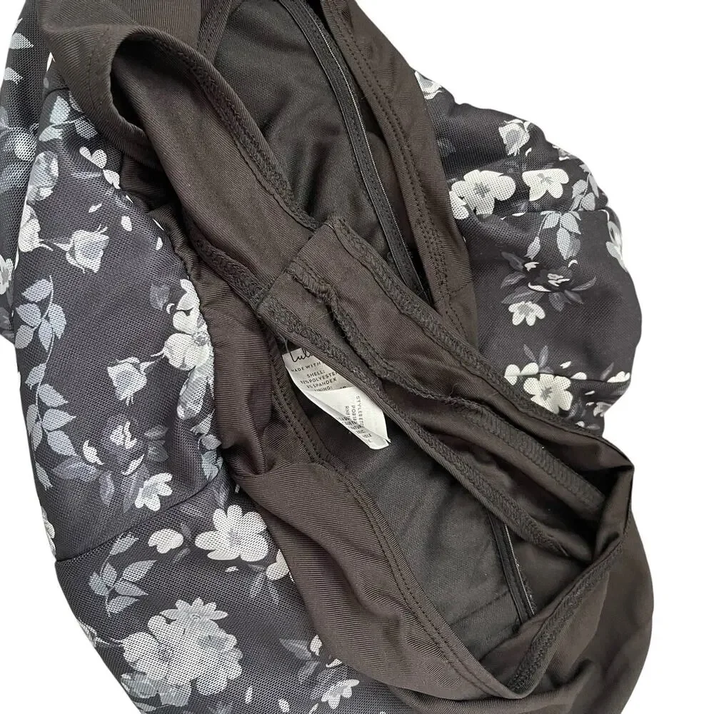 NWT Lulu's Womens XL Bodysuit Tank Top Tie Straps Black Gray Floral Thong Snap - Picture 5 of 13